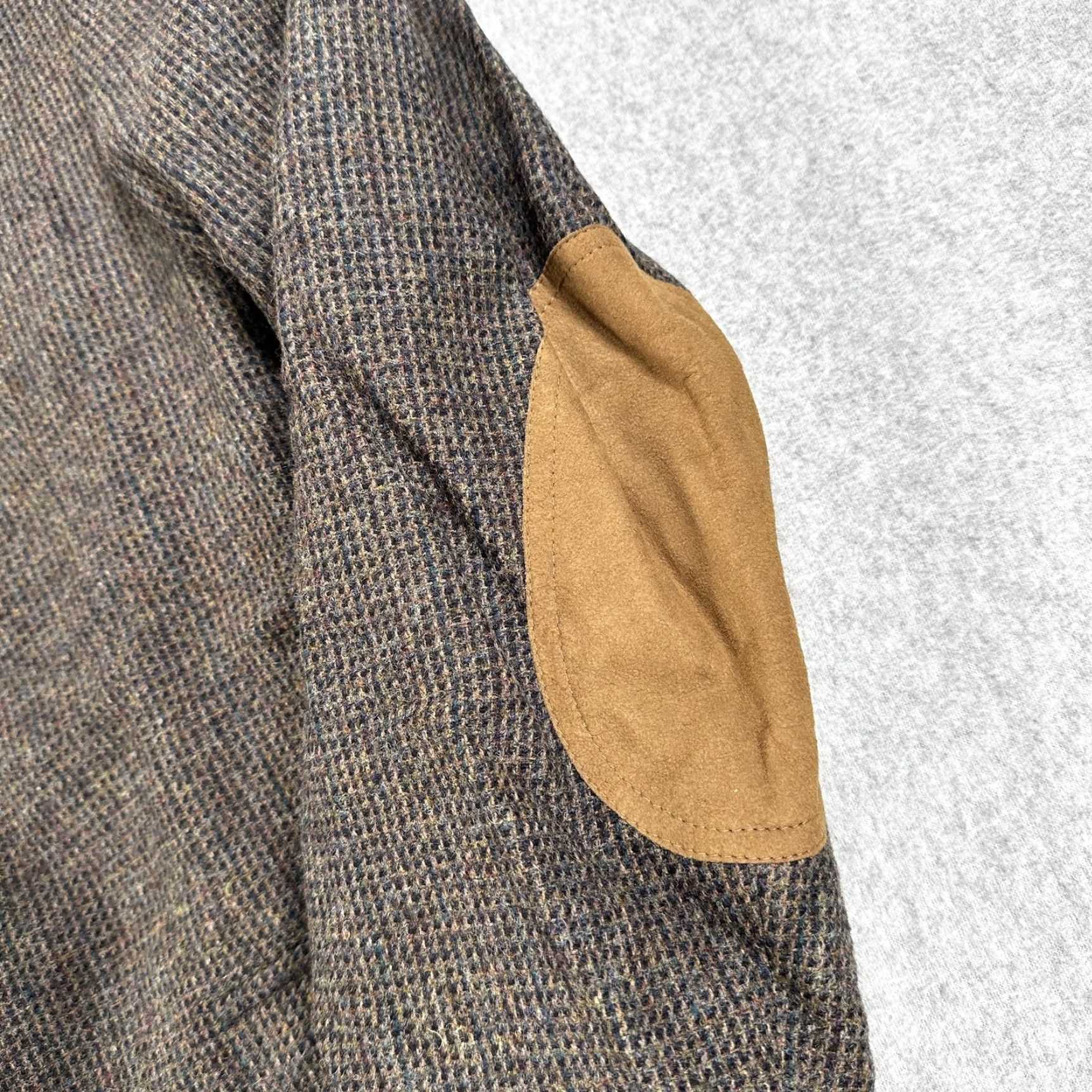 Pendleton Pendleton Sport Coat Mens 44 Long Brown Wool Tweed Check Elbow Patch Two-Button Notch Front Jacket Coat Blazer Business Casual Size 44R - 5 Thumbnail