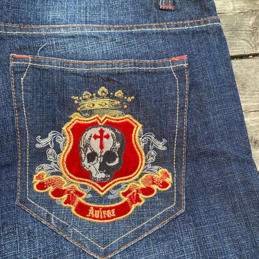 Avirex × Vintage Vintage Y2K Avirex Embroidered Jeans Size 40 'Skull King' B Size US 40 / EU 56 - 5 Thumbnail