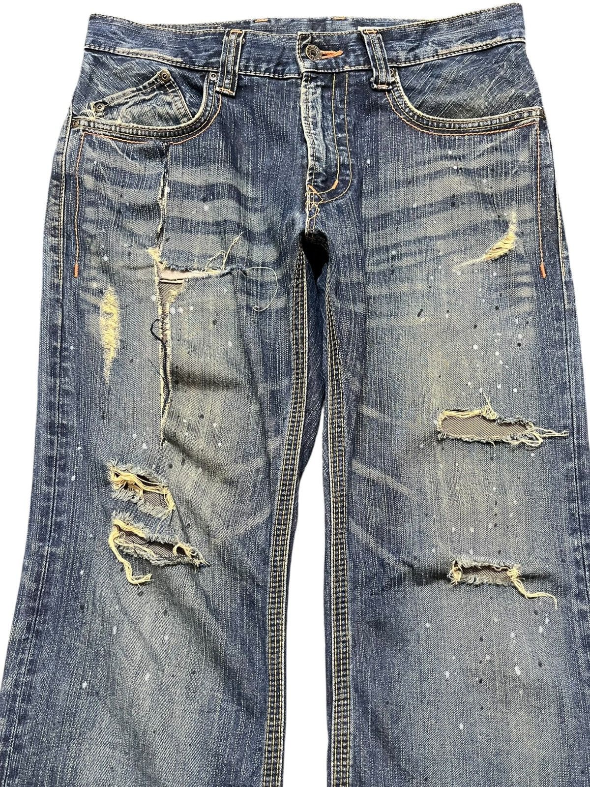 Edwin Vintage Edwin XV-S Flare Ripped Distressed Denim Size US 33 - 2 Thumbnail