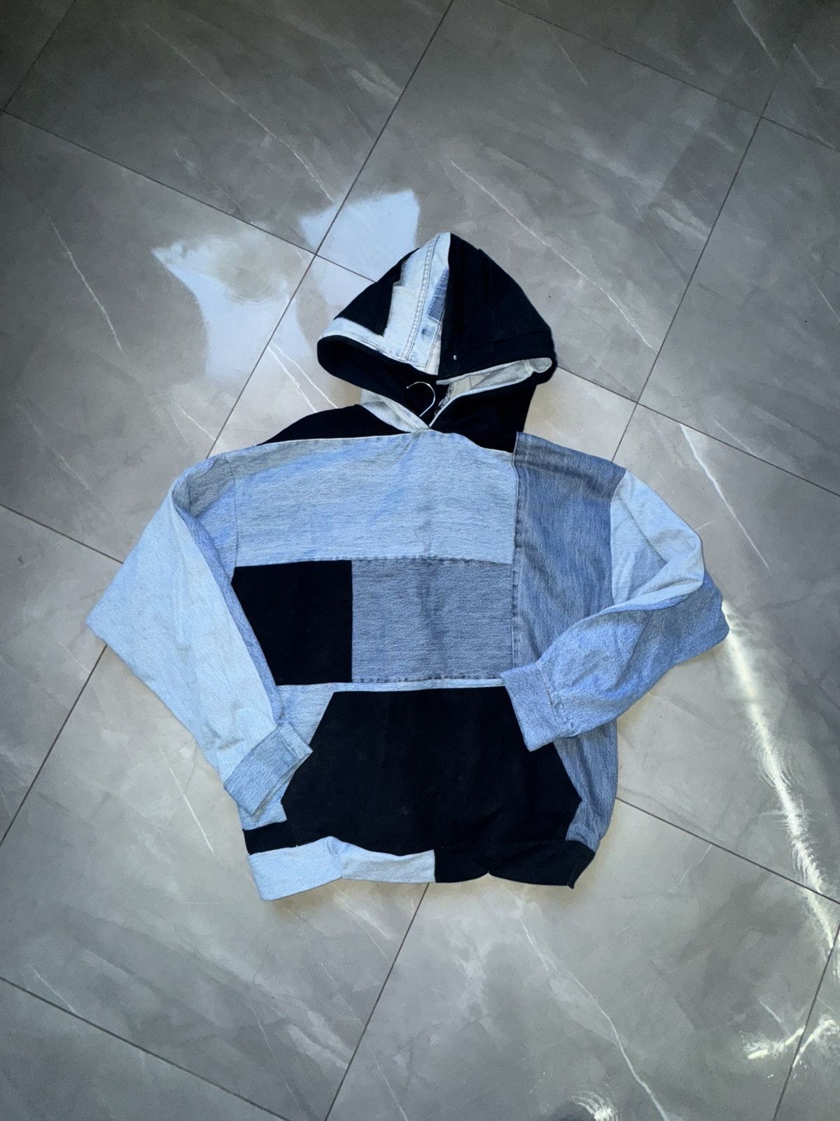 Levi's Vustom Levis hoodie in recycled denim jeans patchwork Size US XL / EU 56 / 4 - 6 Thumbnail
