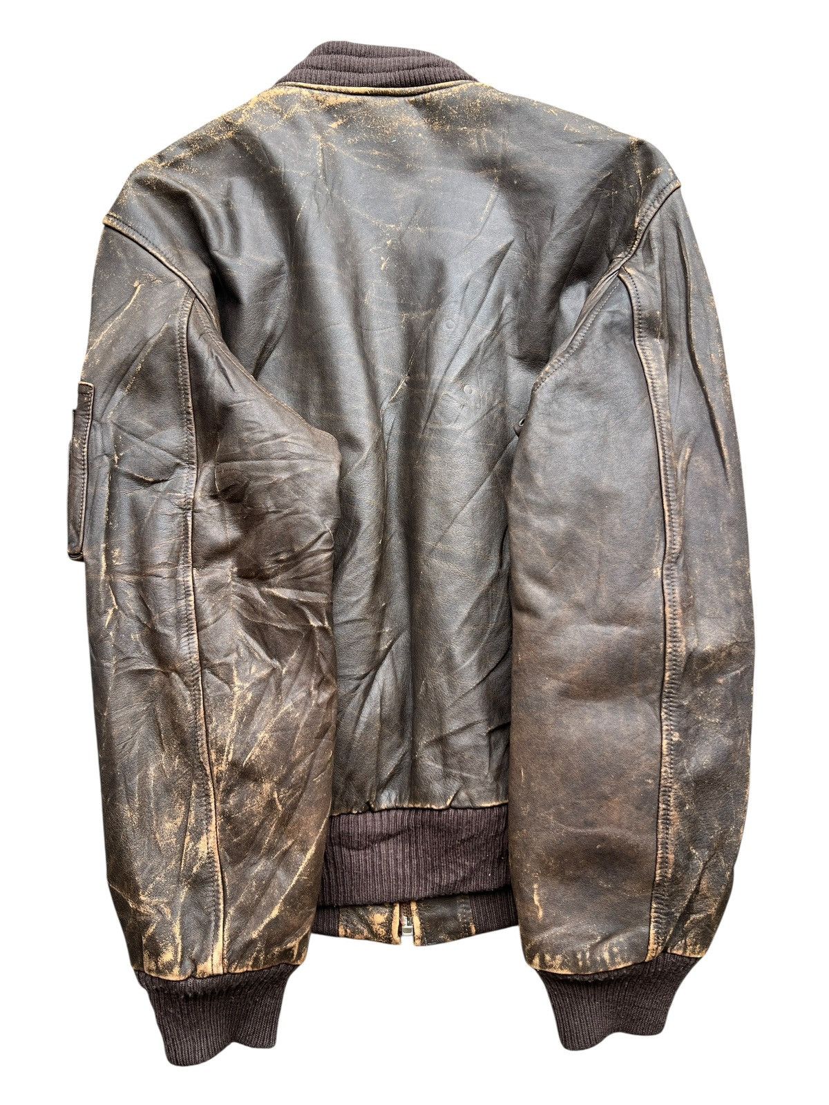 Vintage Vintage 80s Japanese Distressed Sunfaded Leather Jacket Size US M / EU 48-50 / 2 - 8 Thumbnail