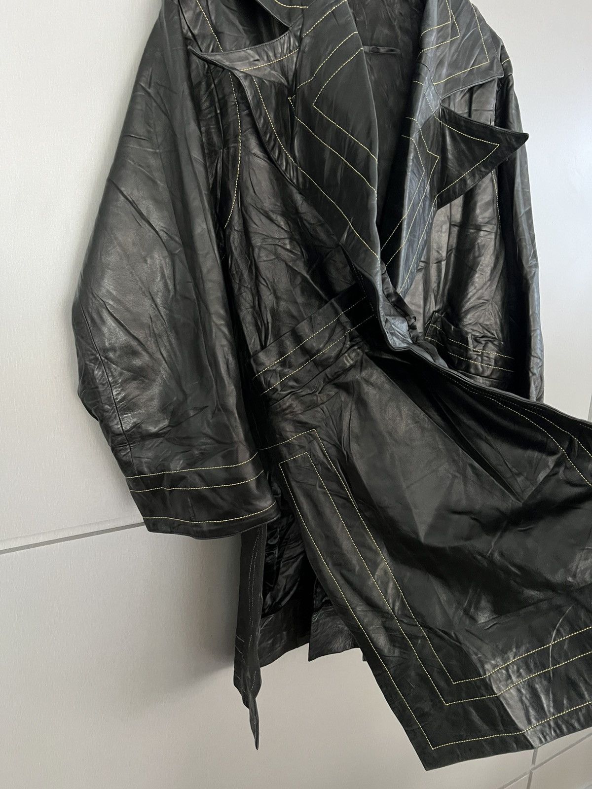 Yves Saint Laurent YSL Rive Gauche by Hedi Slimane Stitched Leather jacket Size US XL / EU 56 / 4 - 6 Thumbnail