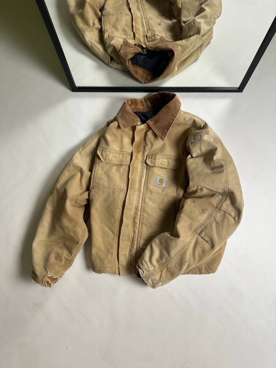 Carhartt 90s Dirty Trashed CARHARTT Duck Canvas Cropped Jacked Size US XL / EU 56 / 4 - 1 Thumbnail