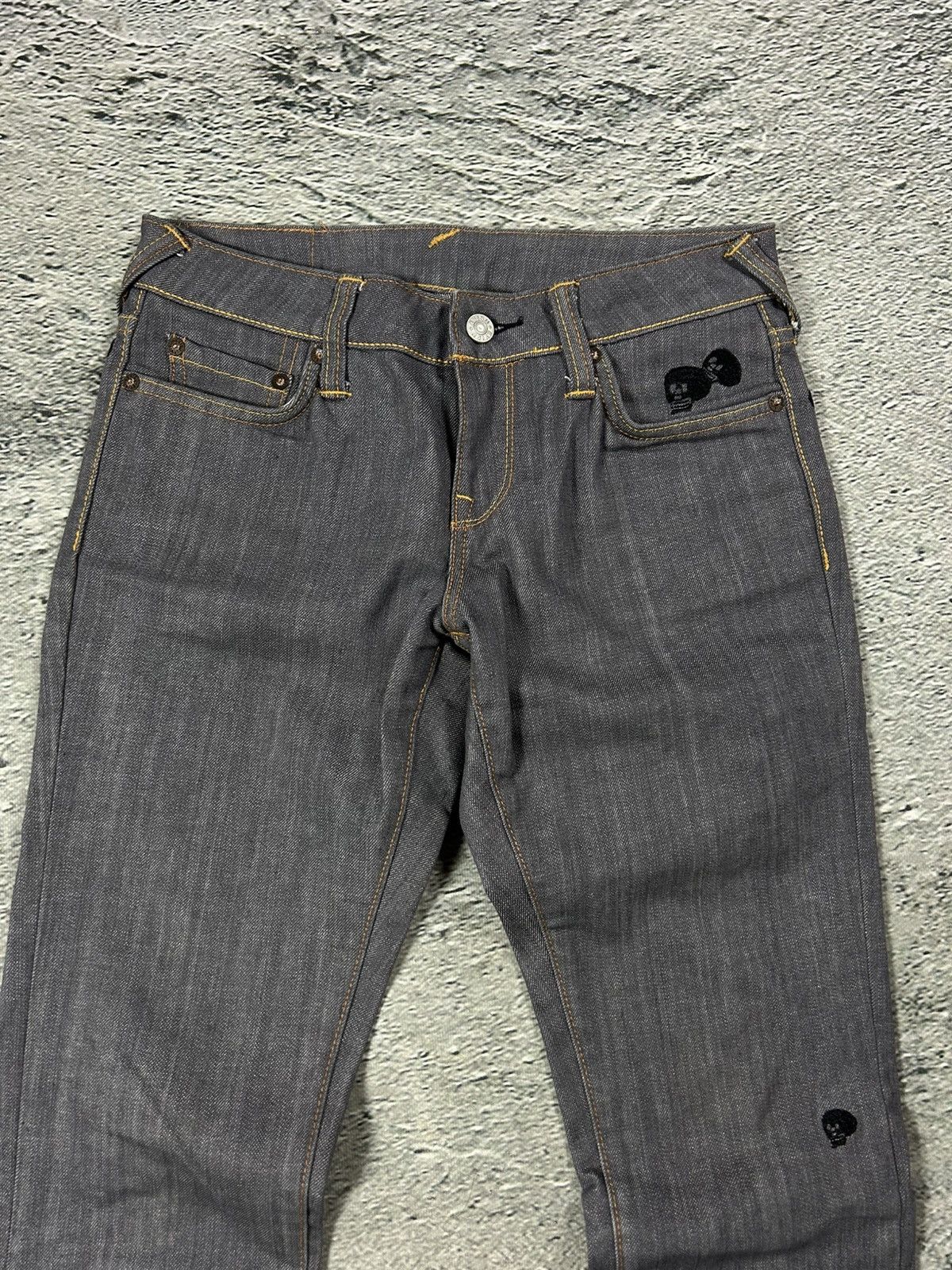 Evisu Evisu vintage daicock skull logo grey jeans black Size 26" / US 2 / IT 38 - 9 Thumbnail