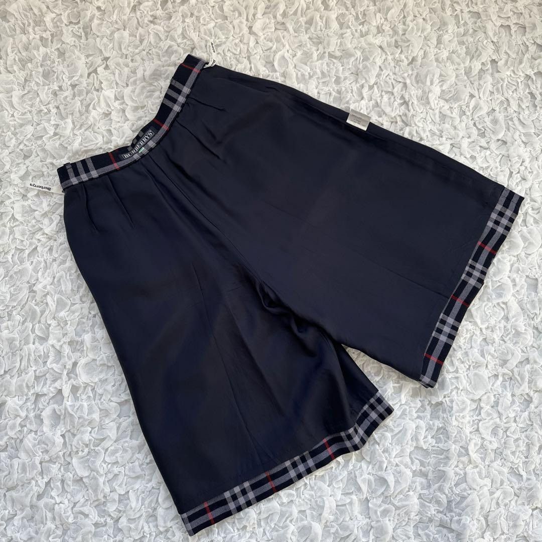 Burberry Burberrys Nova Check Wool Culottes Shorts Navy L Women's Size 26" / US 2 / IT 38 - 5 Thumbnail