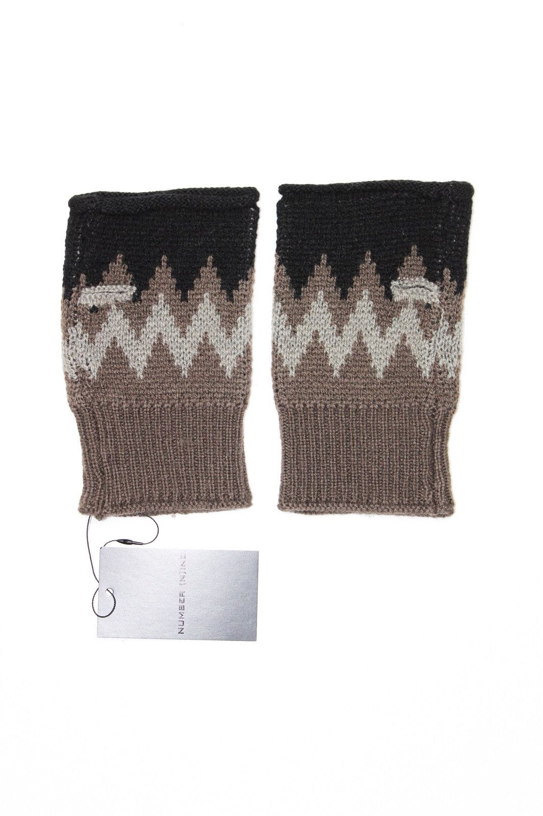Number (N)ine Zig Zag Fingerless Gloves (BNWT) Size ONE SIZE - 1 Thumbnail