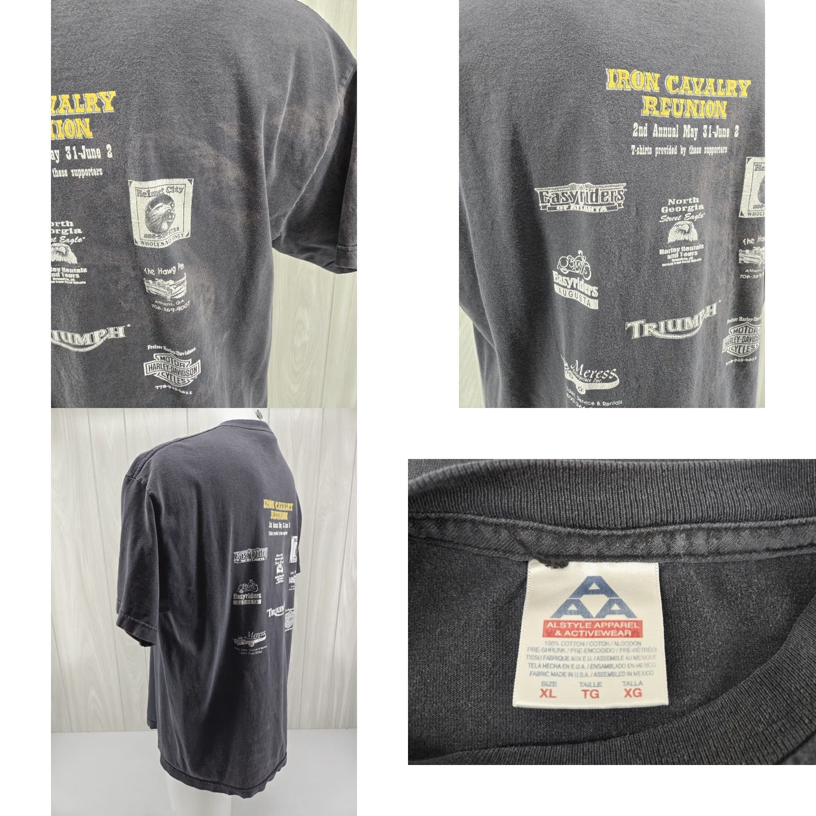 Vintage VINTAGE Heavy Distressed Dixie Rider Motorcycle Helen GA 2002 Men's XL Shirt Size US XL / EU 56 / 4 - 10 Thumbnail