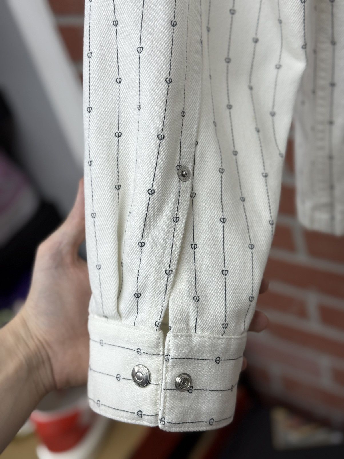Dior Dior Valentine Striped Denim Jacket Size (50) White RARE Size US L / EU 52-54 / 3 - 20 Thumbnail