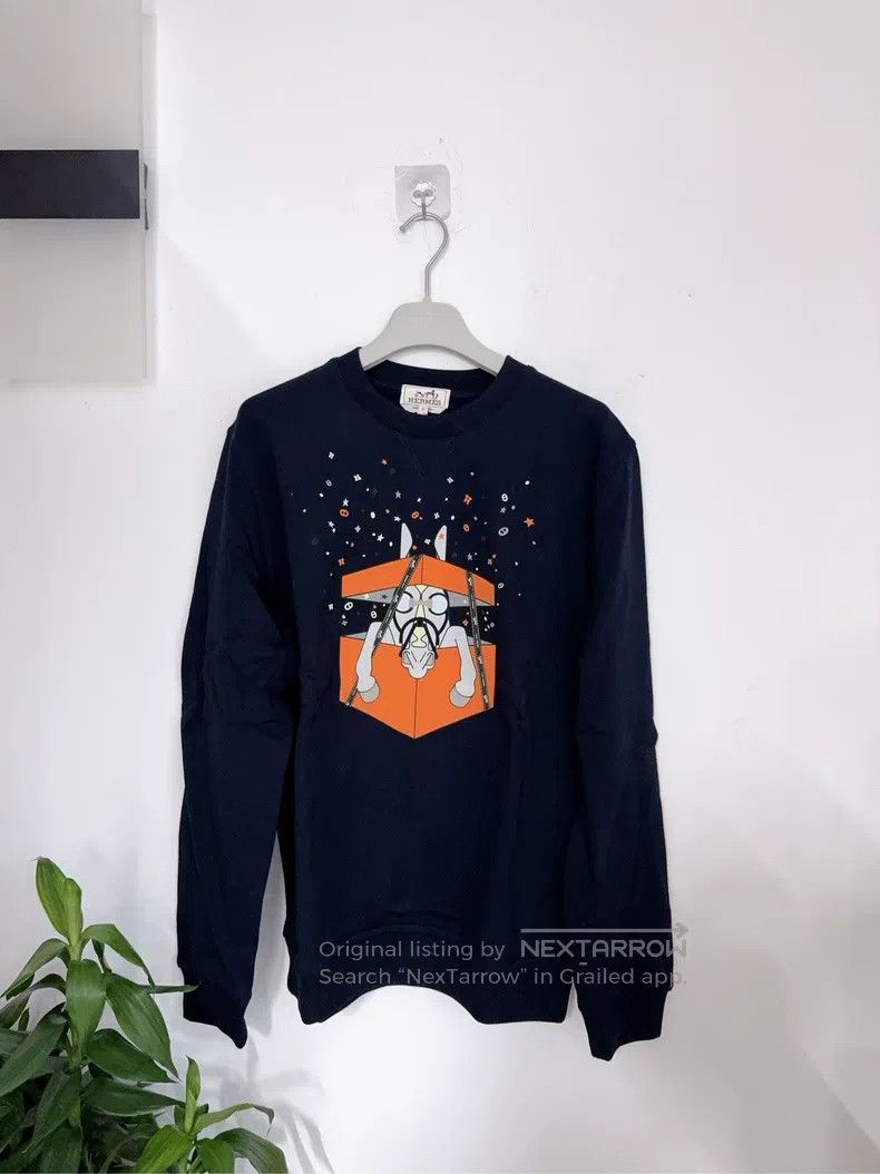 Hermes Hermes Navy blue fleece-lined sweatshirt Size US M / EU 48-50 / 2 - 1 Thumbnail