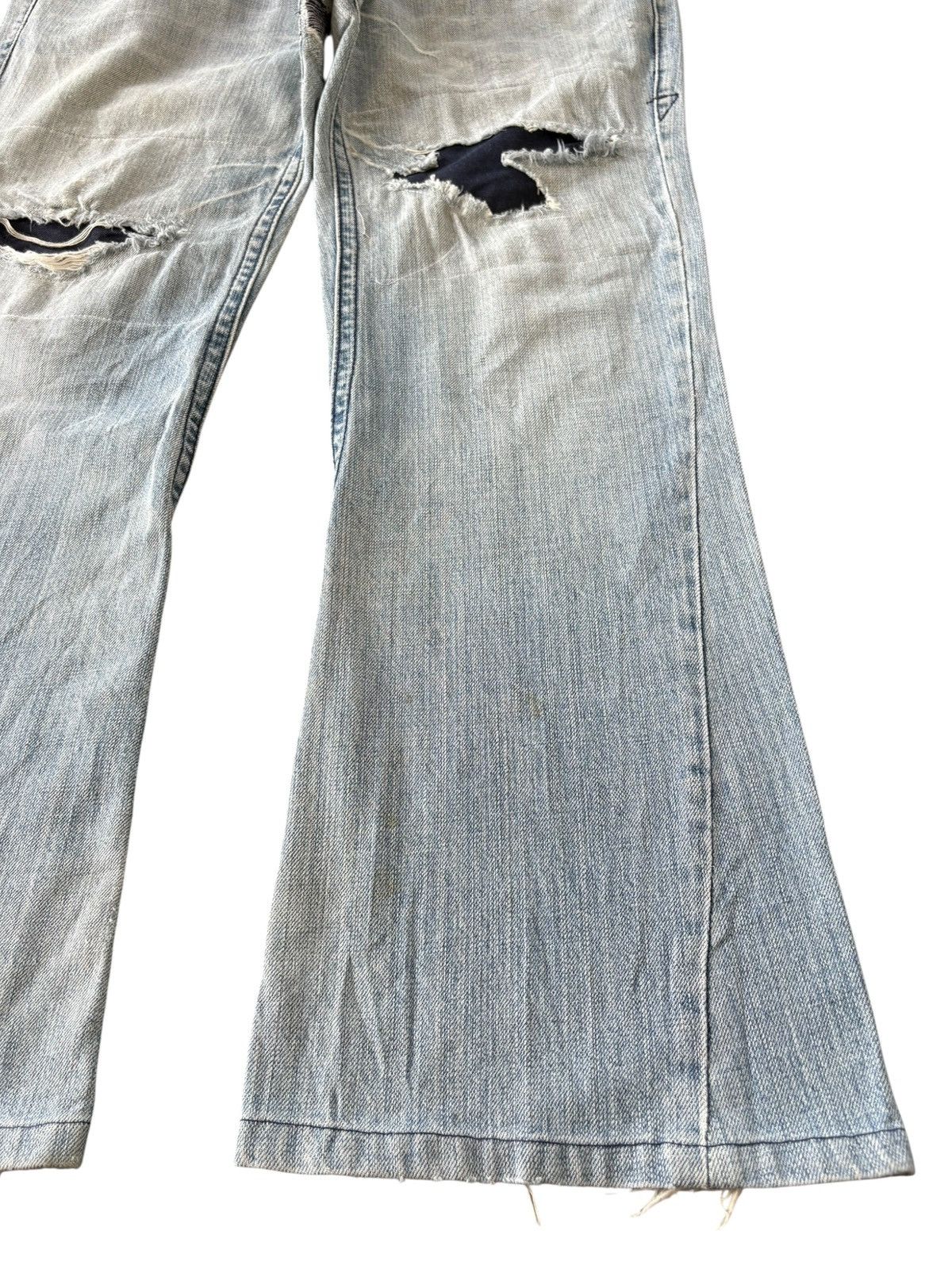 If Six Was Nine Vintage Japanese Brand Crucifix Wings Distress Flare Jeans Size US 36 / EU 52 - 7 Thumbnail