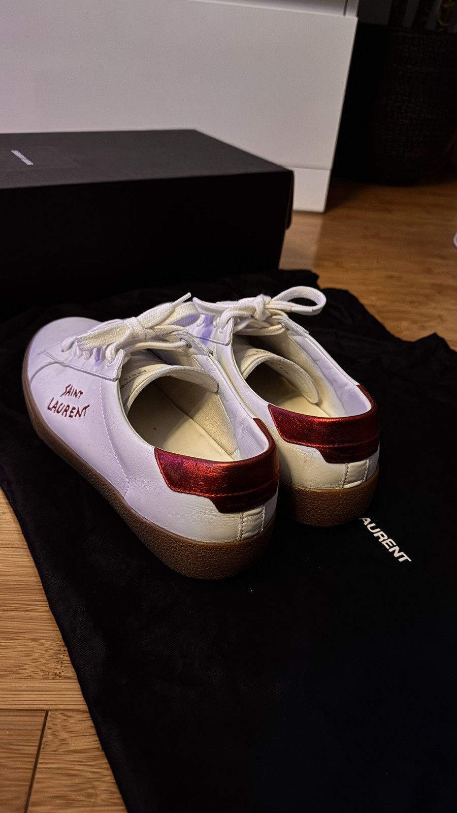 Saint Laurent Paris Saint Laurent Court Classic SL/06 Low 'White Metallic Red' Size US 11 / IT 41 - 3 Thumbnail