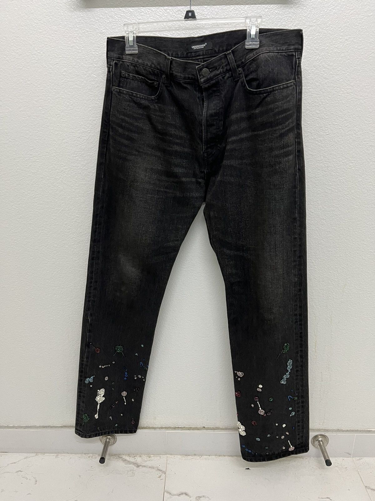 Undercover Bead-Embellished Paint Splatter Denim Size US 34 / EU 50 - 2 Thumbnail