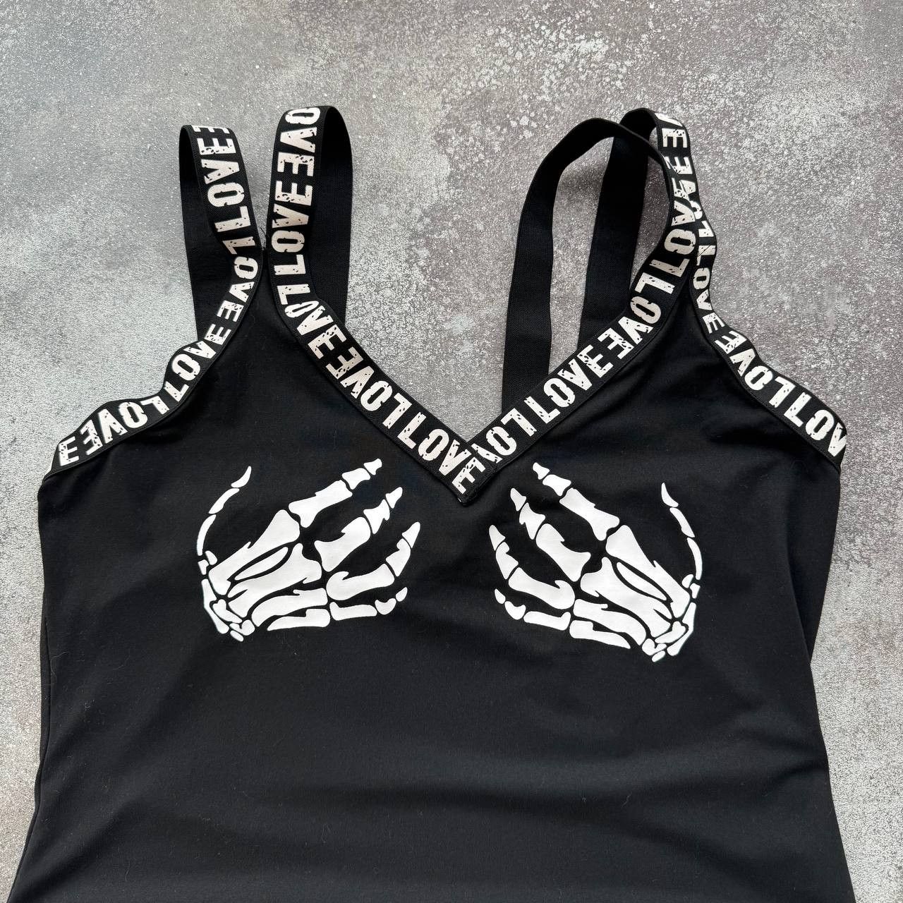 If Six Was Nine × Japanese Brand × Vintage Y2K Gothic Skeleton Boobs Affliction Vibe Tank Top Size L / US 10 / IT 46 - 4 Thumbnail