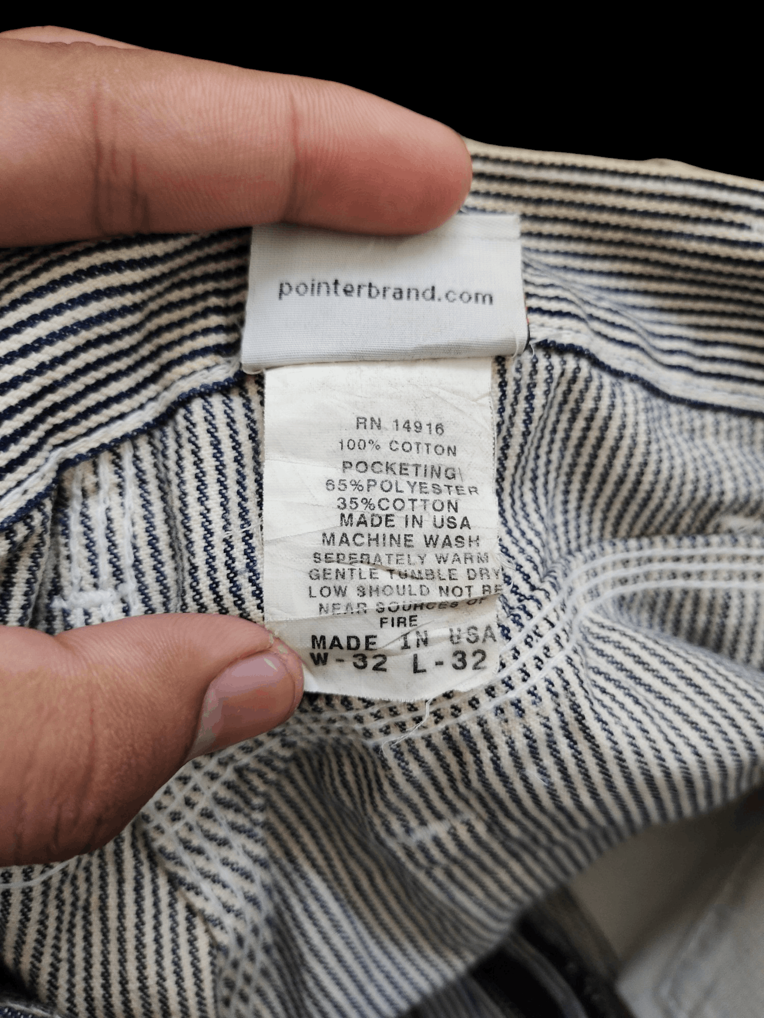 Pointer 1990s Pointer Hickory Striped Faded Distress Denim Pants Size US 32 / EU 48 - 17 Thumbnail