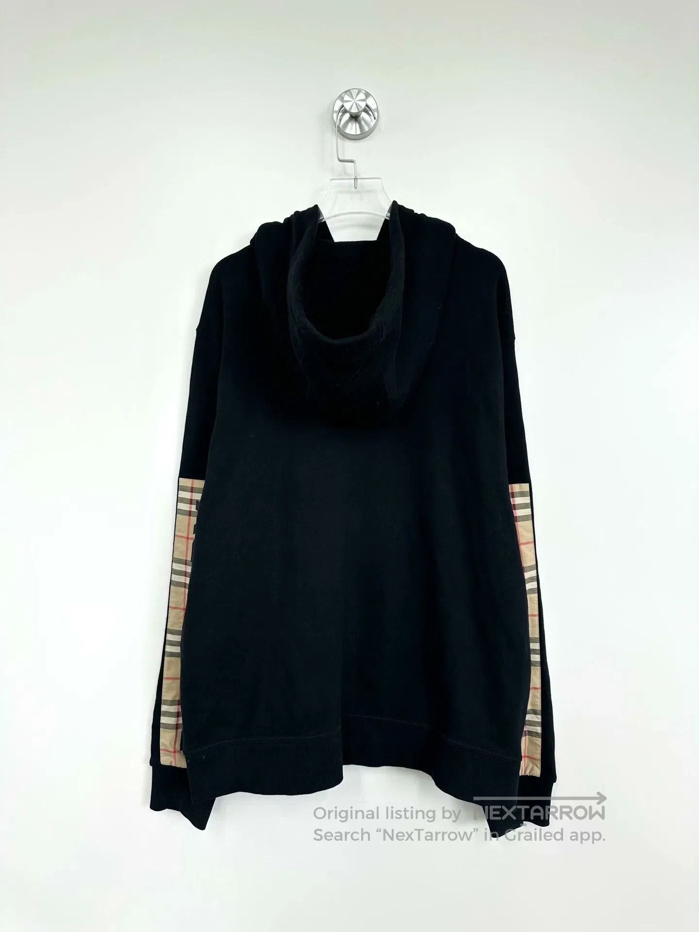 Burberry Burberry Black Classic Arm Plaid Logo Hooded Zip-up Jacket Size L / US 10 / IT 46 - 2 Thumbnail