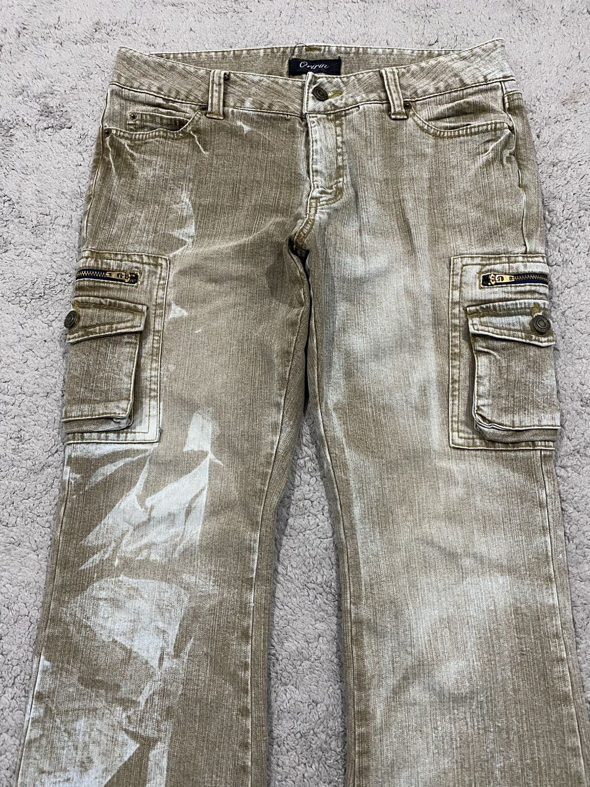 Japanese Brand Oririn Cargo Multipocket Flared Punk Style Jeans Denim Size US 31 - 3 Thumbnail