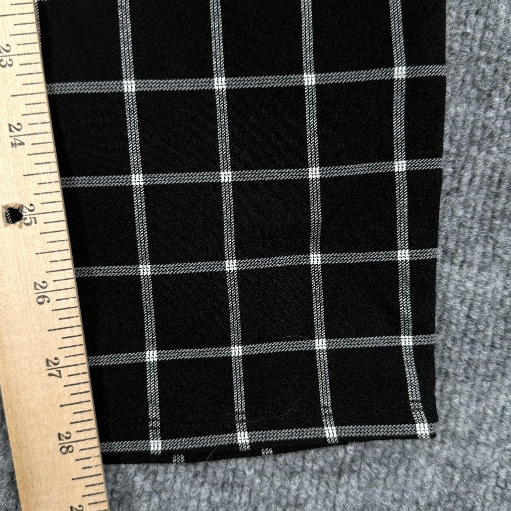 Vintage VINTAGE? No. PS LA Pants Women Medium Black White Plaid Stretch Straight Pull On Rayon Blend Pants Size 32" / US 10 / IT 46 - 6 Thumbnail