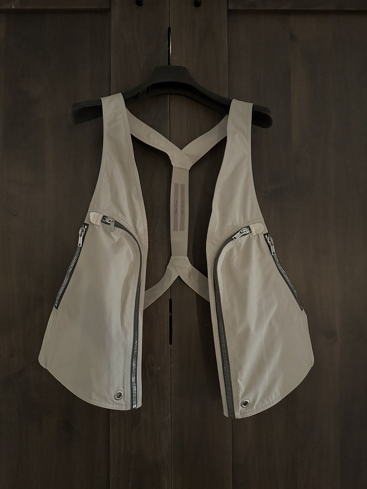 image of Rick Owens Bauhaus Vest in Grey Pearl, Men's (Size Medium)