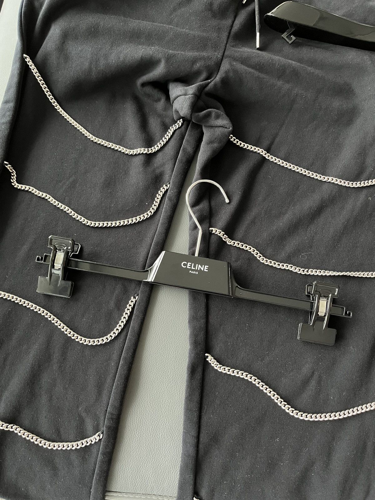 Celine × Hedi Slimane Super Runway RARE Celine By Hedi Chain Sweatpants Brand New Size US 35 - 14 Thumbnail