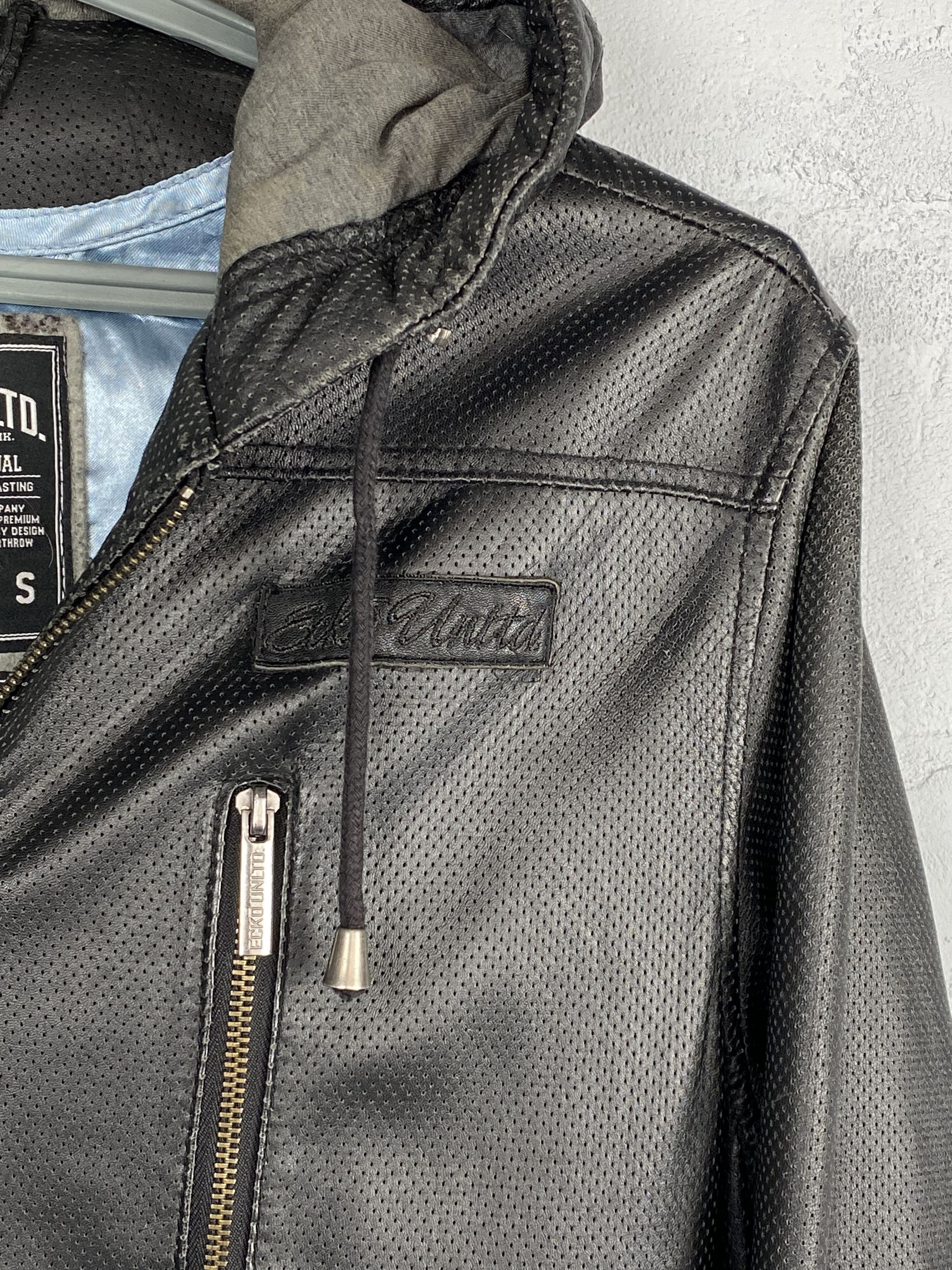 Ecko Unltd. Vintage Ecko Unltd Y2K Leather jacket rap hooded Size US S / EU 44-46 / 1 - 3 Thumbnail