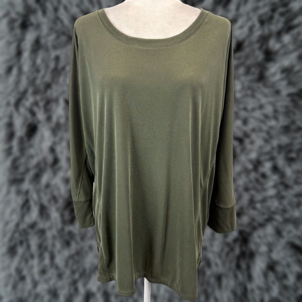 Vintage Chicos Modal Blend Dolman Sleeve Casual Top Shirt Women Green 3/4 Sleeve XL Size XL / US 12-14 / IT 48-50 - 1 Thumbnail