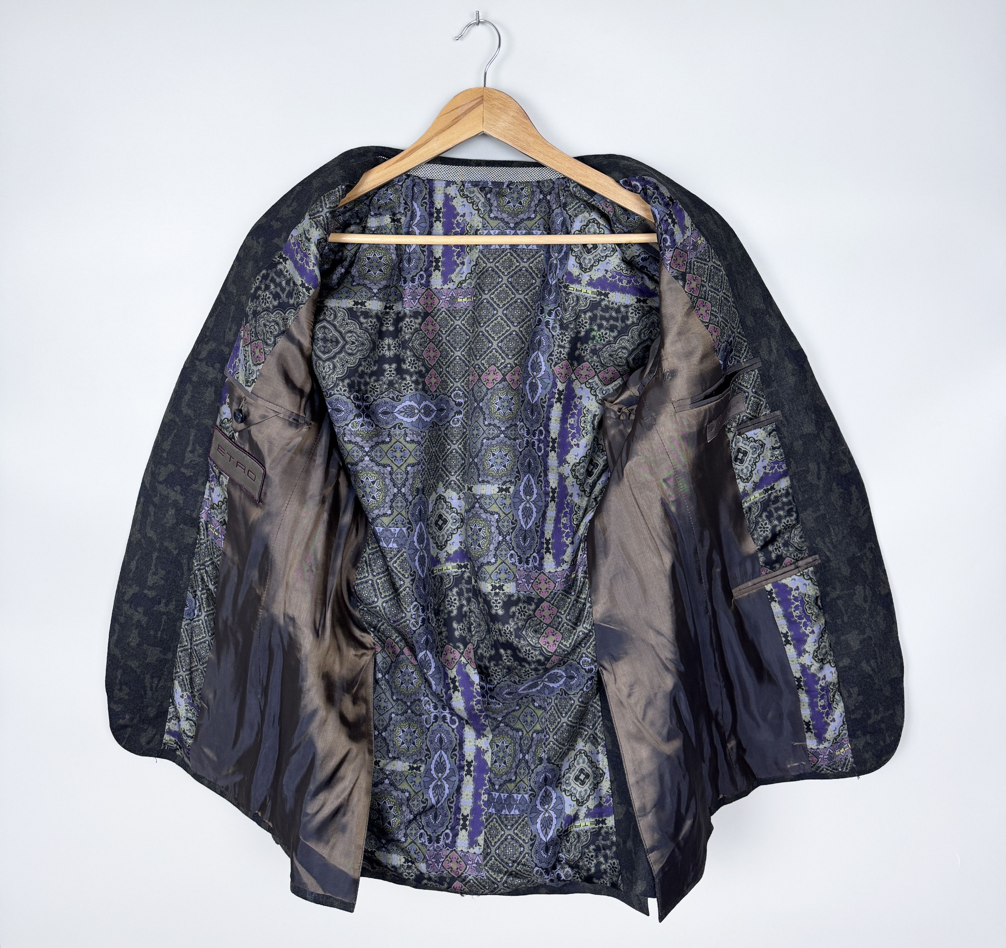 Etro ETRO Italy Wool Jacket with Silk Lining Paisley Pattern Size 38R - 8 Thumbnail