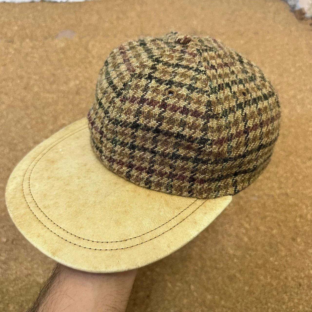 Polo Ralph Lauren Vintage 90s Polo Ralph Lauren Wool Tweed Leather Cap USA Size ONE SIZE - 2 Thumbnail
