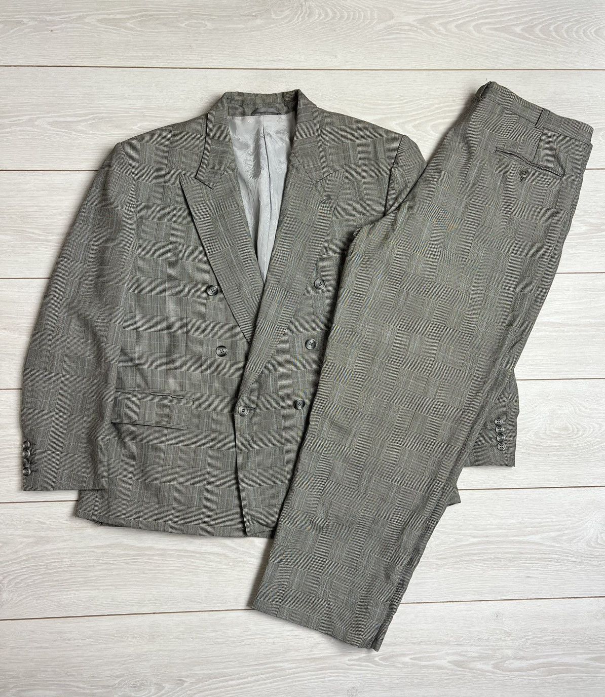 Christian Dior Monsieur Vintage Christian Dior Monsieur Glen Plaid Wool Suit 46S Size 46S - 1 Thumbnail