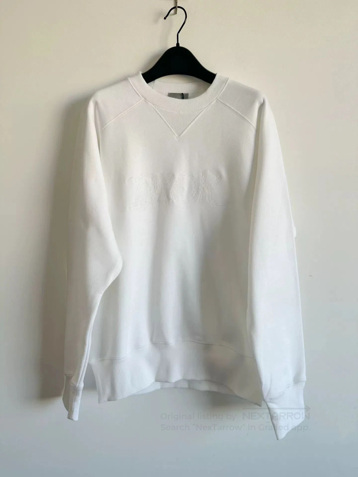 Dior Dior Men's White Embroidered Logo Sweatshirt. Size US S / EU 44-46 / 1 - 1 Thumbnail