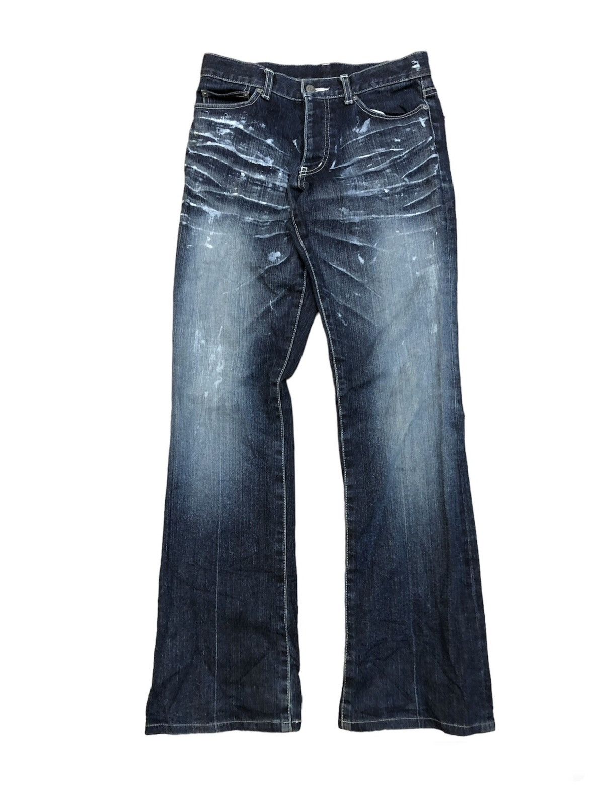 Tornado Mart Tornado Mart Flare Paint Splatter Faded Pocket Denim Size US 28 / EU 44 - 1 Thumbnail