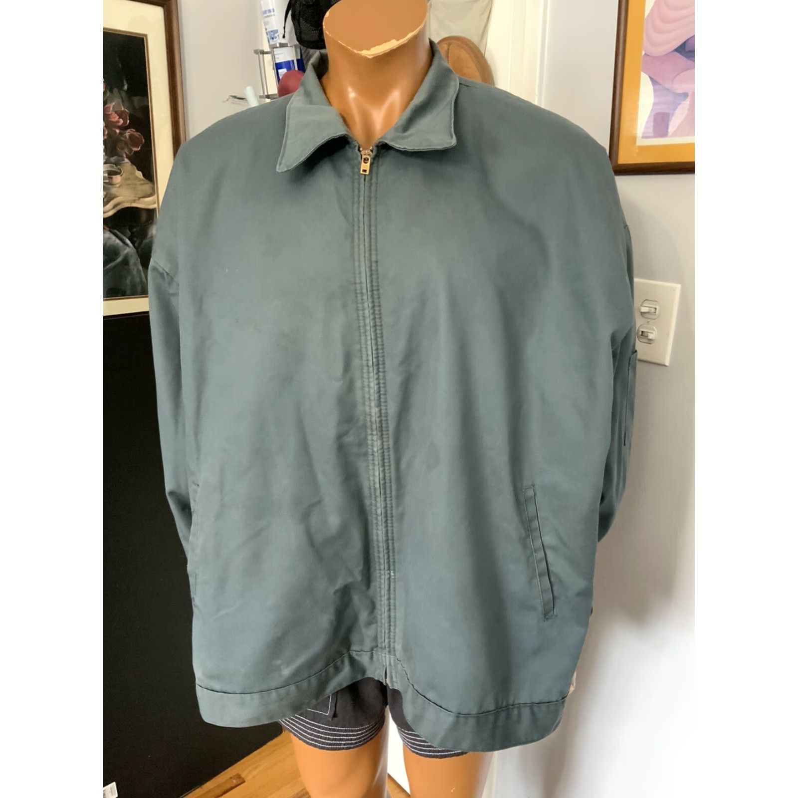 VINTAGE Quilted Insulated Faded Worn Mechanic Work Zip Jacket XL Men Multicolor Quilted Insulated Work Jacket XL Mens