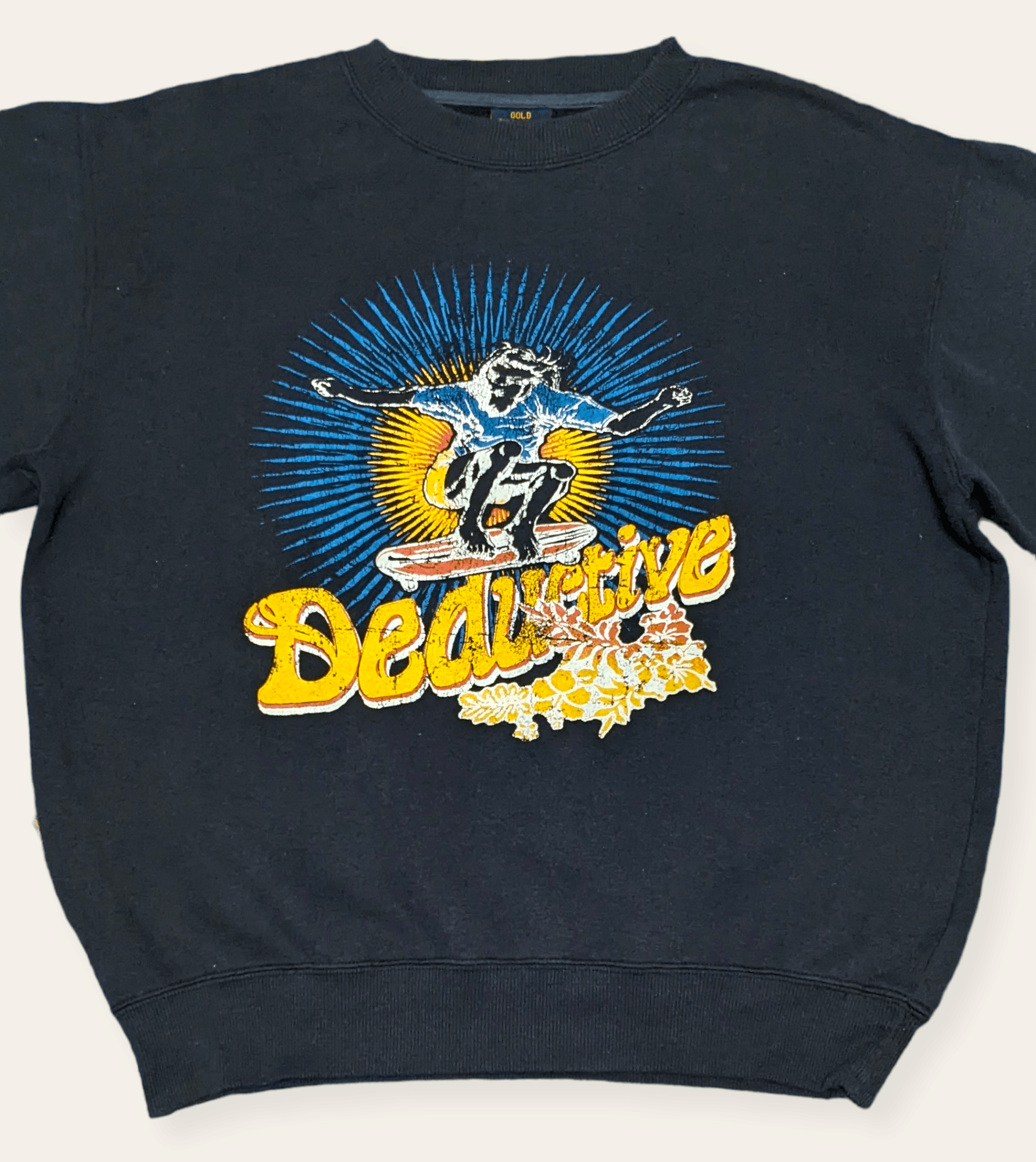 Stussy × Vintage Vintage 90s Deductive Skateboards Streetwear Sweatshirt Size US L / EU 52-54 / 3 - 3 Thumbnail