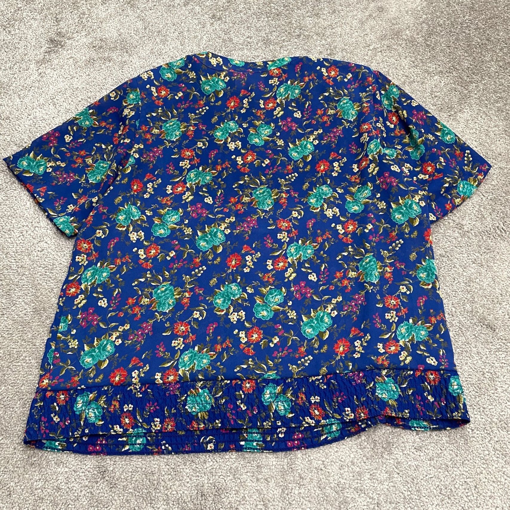 Vintage VINTAGE Alfred Dunner Set Of 2 Shirt Skirt Women 14 Blue Floral- Bohemian, Classic, Flower, Outdoor, Tropical Size XL / US 12-14 / IT 48-50 - 5 Thumbnail
