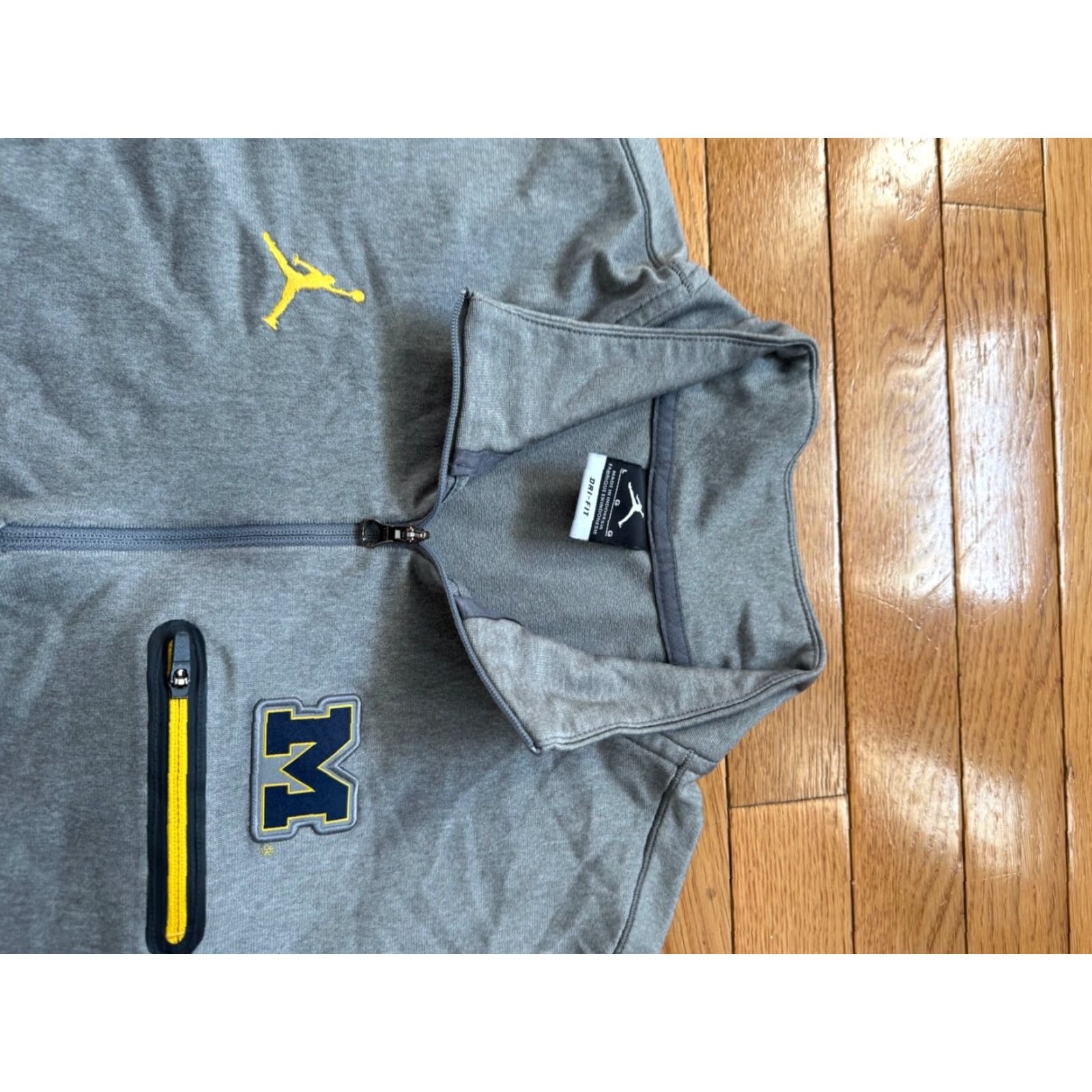 Jordan Brand Jordan Dri-Fit Shirt Pullover Long Sleeve Gray L Mens 1/4 Zip Light Breathable Size US L / EU 52-54 / 3 - 3 Thumbnail
