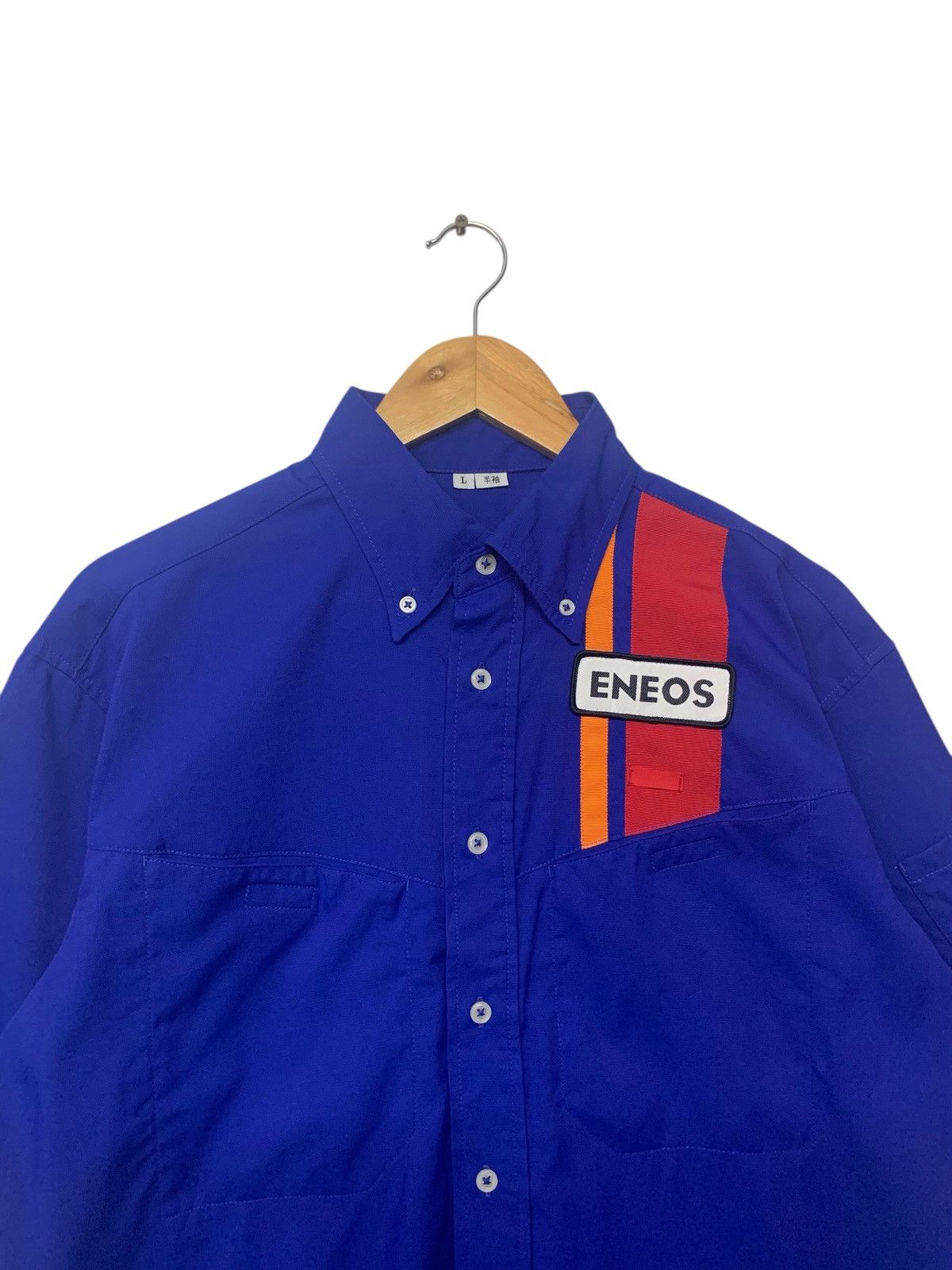 Vintage Vintage Y2K Eneos Small Logo Worker Button Ups Shirt Size US L / EU 52-54 / 3 - 4 Thumbnail