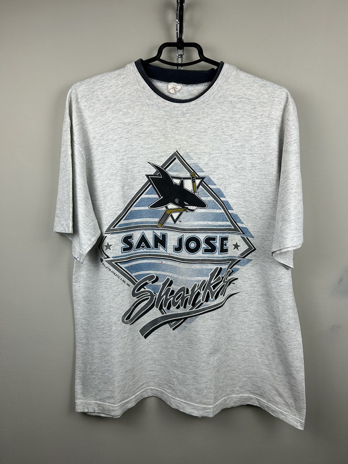 NHL Vintage 90s San Jose Sharks 1992 Hockey T shirt Size US L / EU 52-54 / 3 - 1 Thumbnail