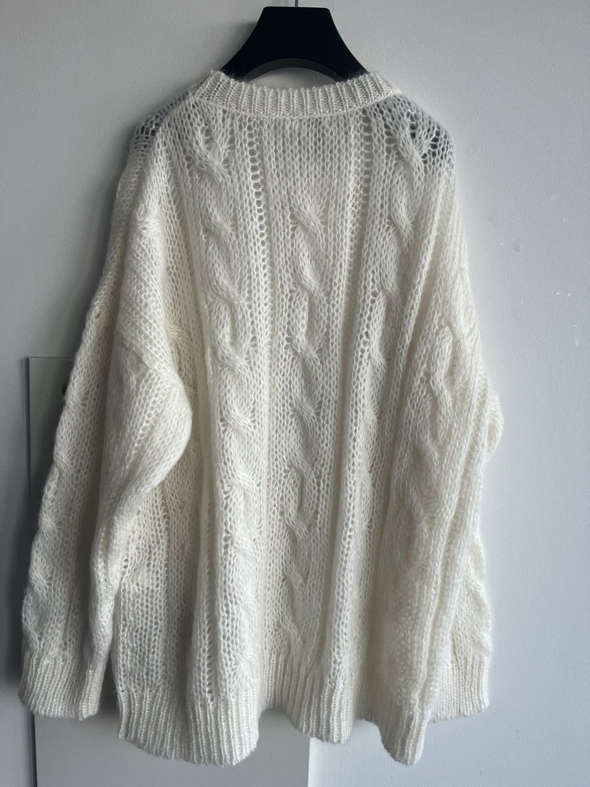 Celine × Hedi Slimane Brand New Super Runway Celine by Hedi Boxy Aran Sweater Size US XXL / EU 58 / 5 - 3 Thumbnail