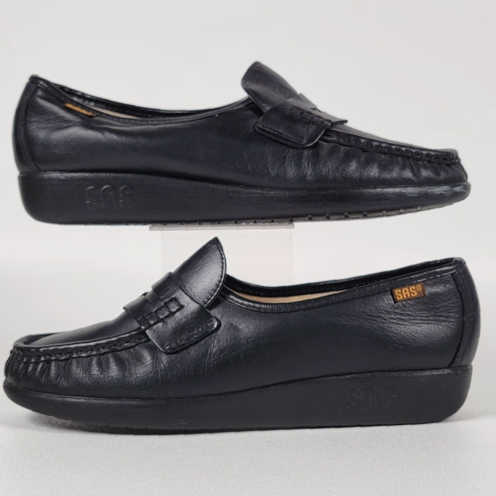 SAS SAS Classic Black Leather Slip On Loafers Womens Size 7 M Comfort Orthotic Casual Shoes Size US 7 / IT 37 - 5 Thumbnail