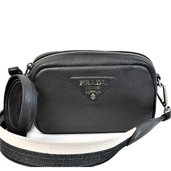 Prada Tessuto Nero In Gold Hardware Shoulder Bag $696