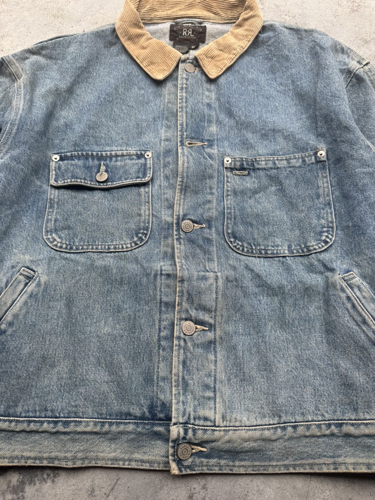 RRL Ralph Lauren × Ralph Lauren × Vintage Vintage RRL corduroy collar denim jacket ralph lauren Size US XL / EU 56 / 4 - 8 Thumbnail