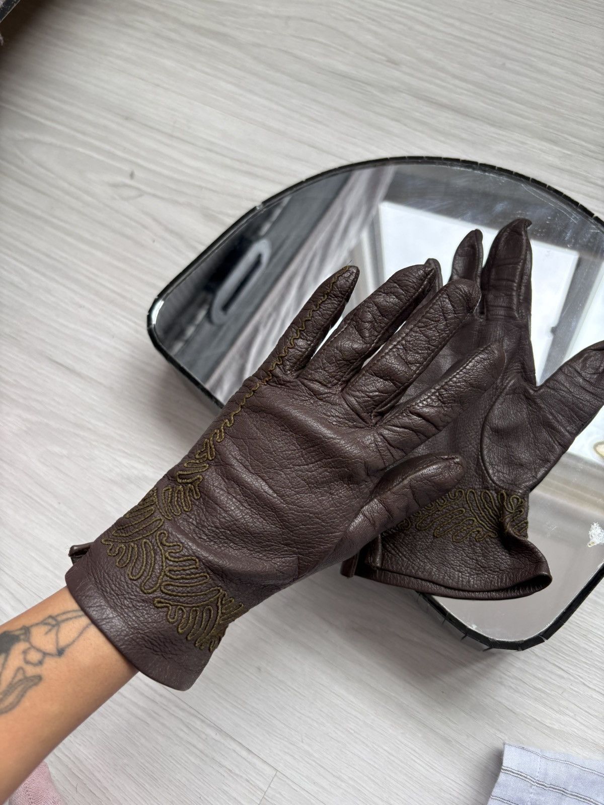 Vintage Vintage leather gloves Size ONE SIZE - 8 Thumbnail