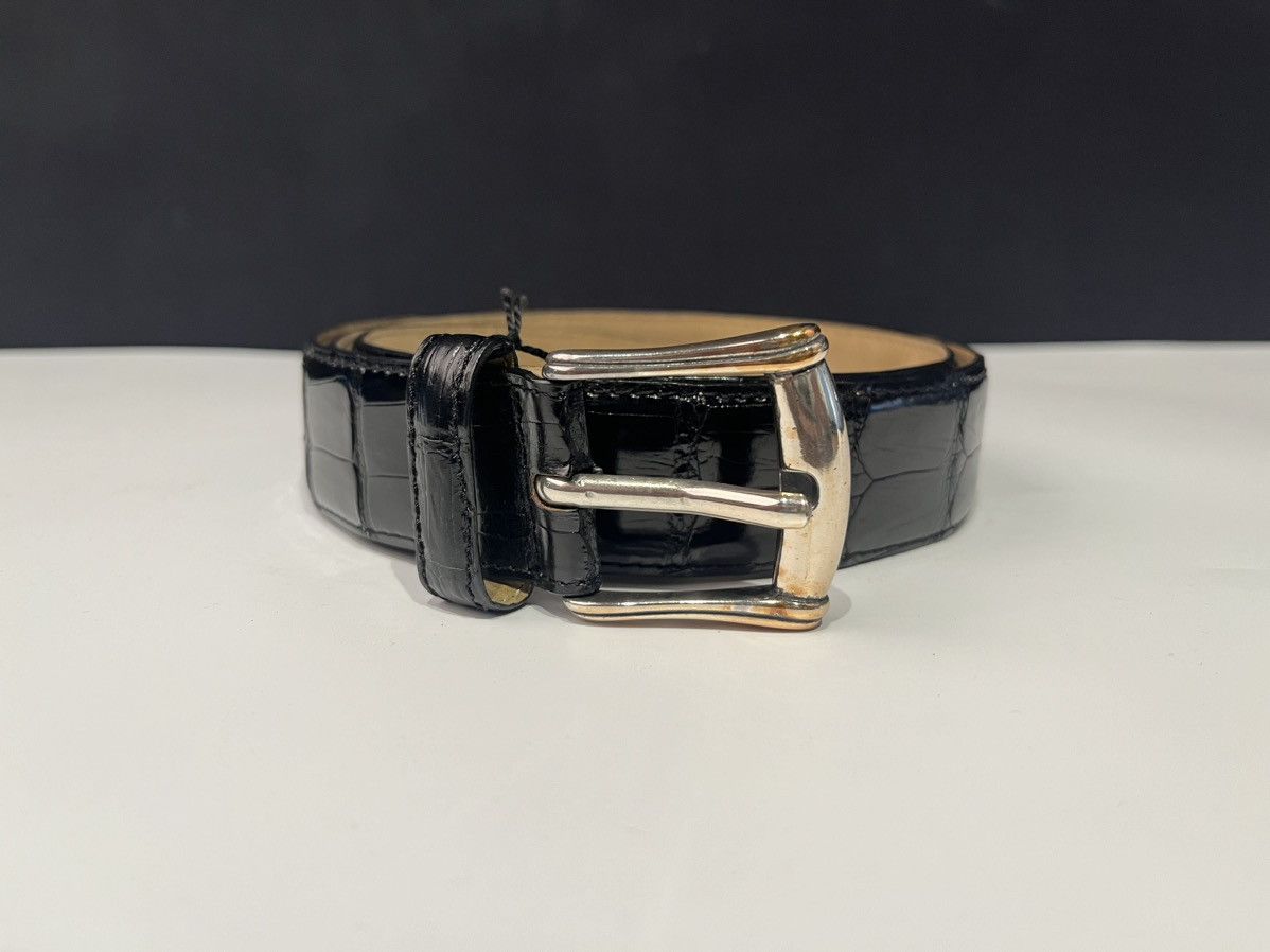 erreghé genuine crocodile leather black belt Italian DS 70’s