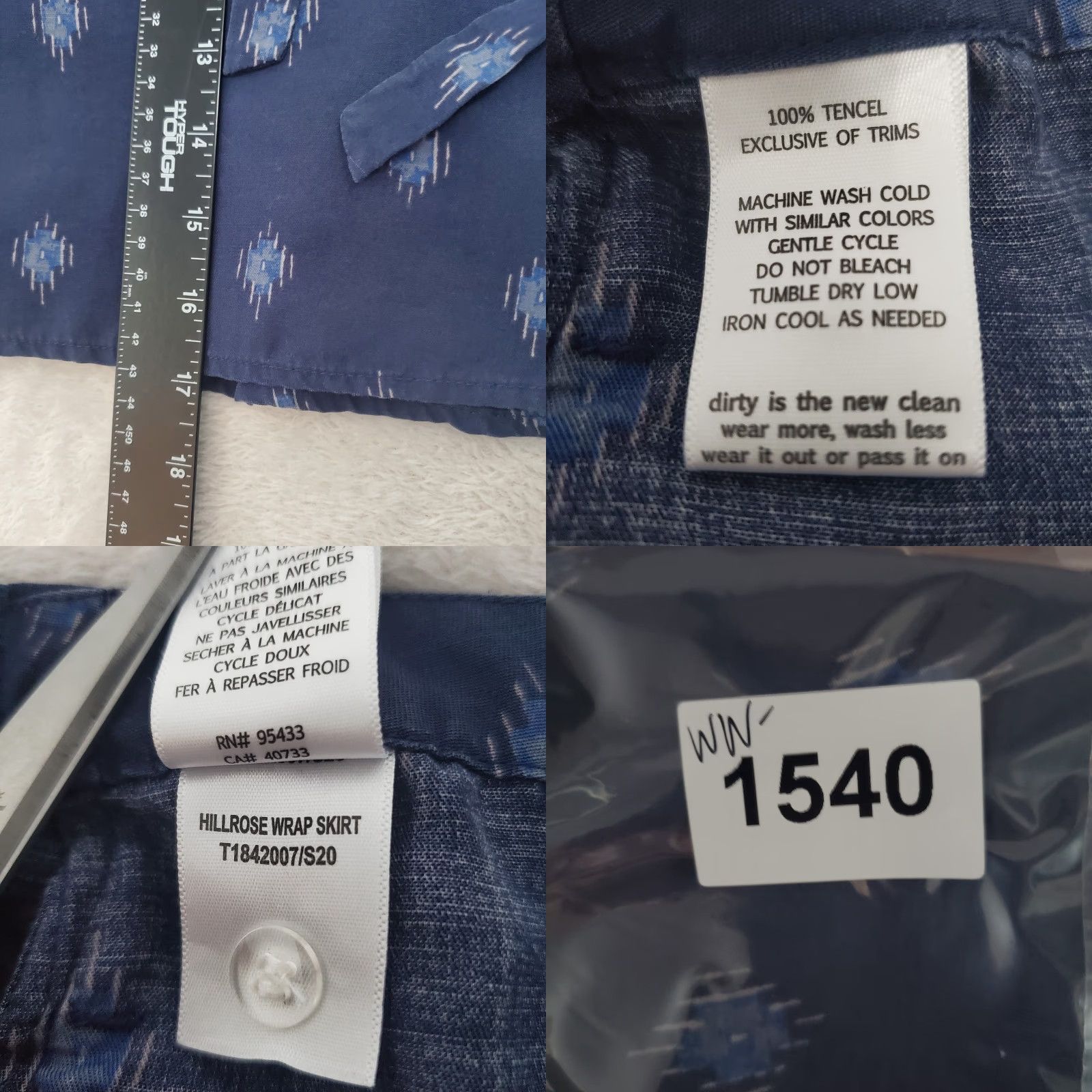 Toad&Co Toad&Co Skirt Women M Blue Print Hillrose True Wrap Tencel Mini Outdoor Beach Size 32" / US 10 / IT 46 - 8 Thumbnail