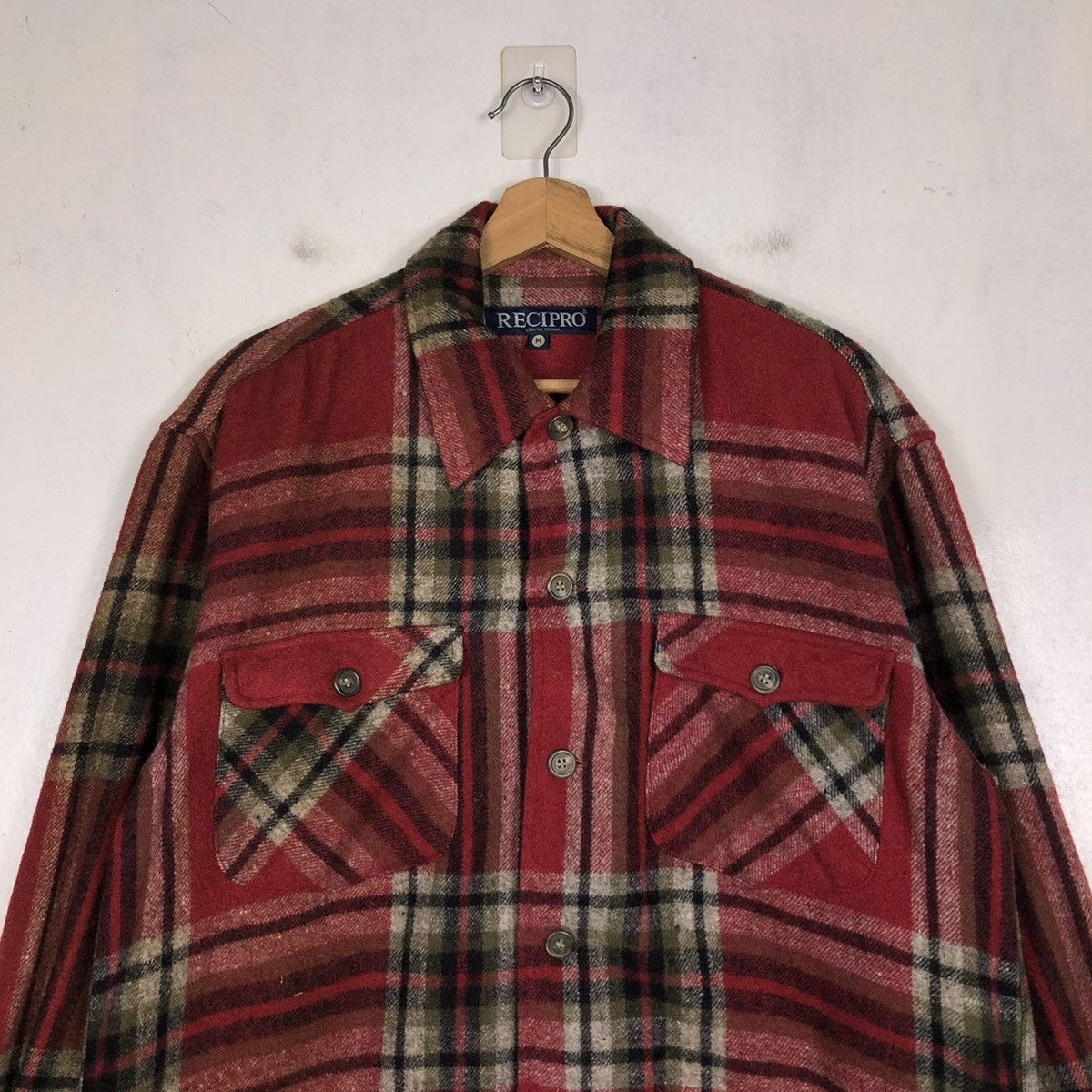 Flannel 📌VINTAGE WOOL FLANNEL JACKET RECIPRO ISSEY MIYAKE Size US M / EU 48-50 / 2 - 5 Thumbnail