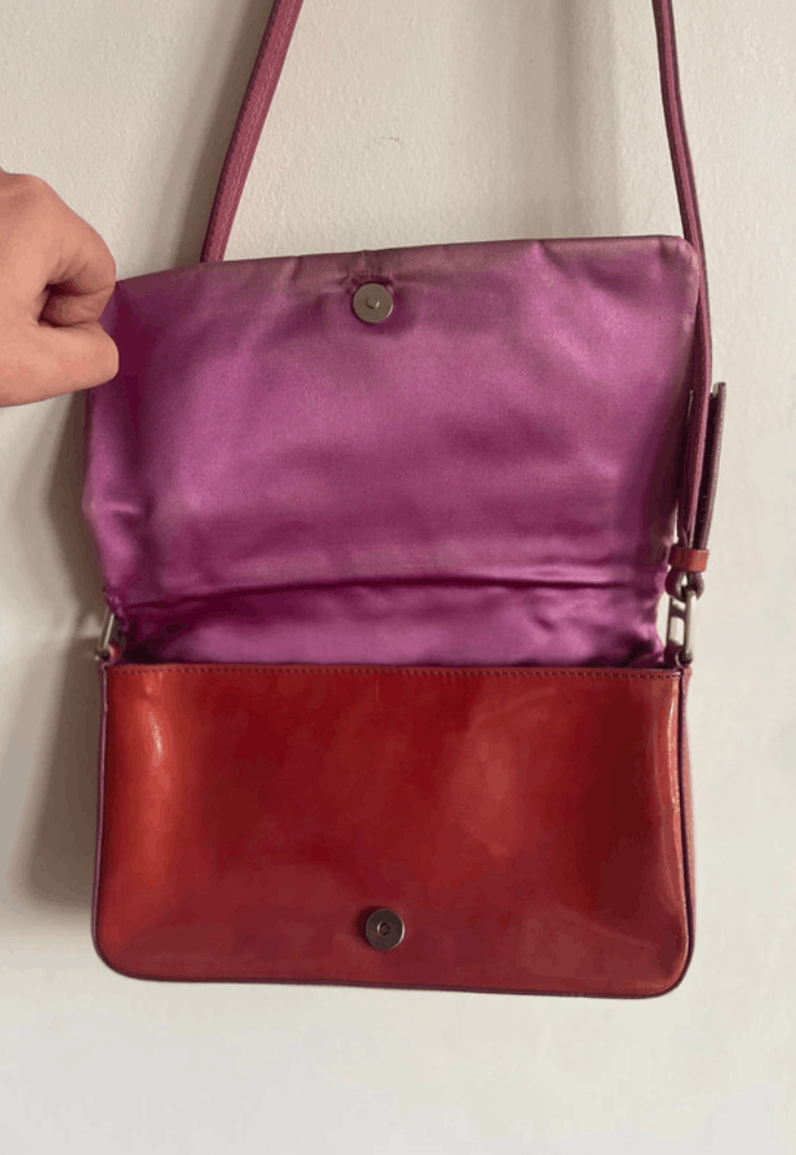 Prada Prada Bag 1999 Handbag Leather Shoulder Nylon Vintage Size ONE SIZE - 5 Thumbnail