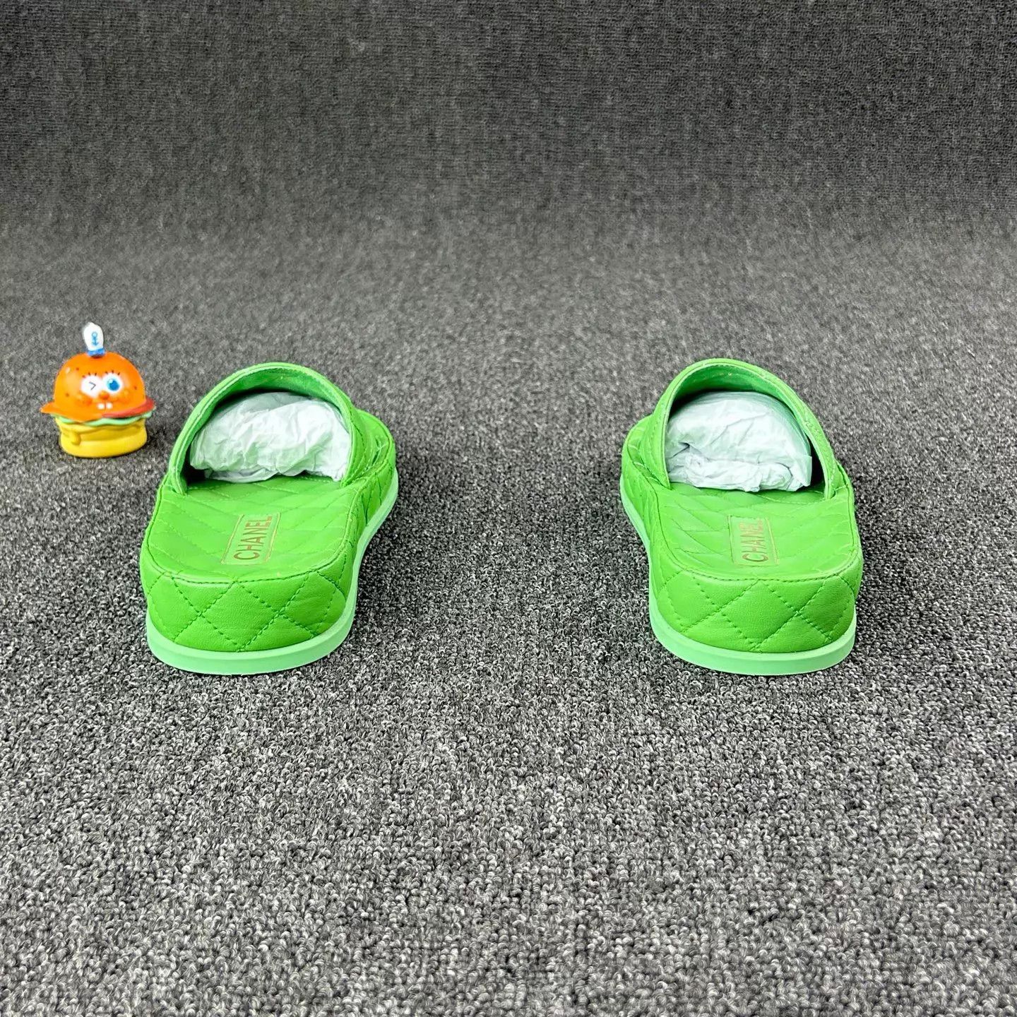 Chanel Chanel Pre-Owned Green Lambskin Slippers Size 36 Size US 5.5 / IT 35.5 - 5 Thumbnail