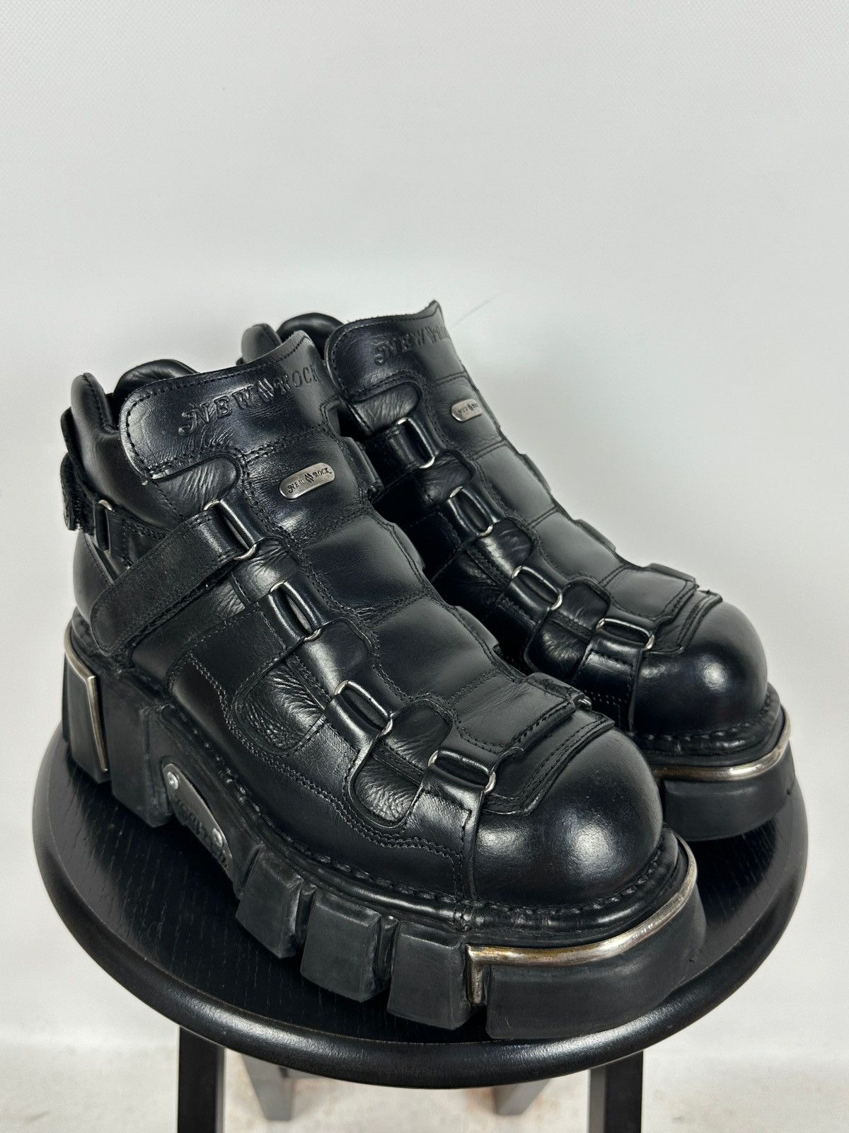 New Rock Vintage New Rock M.283 Terminator E-14 Black Leather Boots Size US 9 / EU 42 - 6 Thumbnail