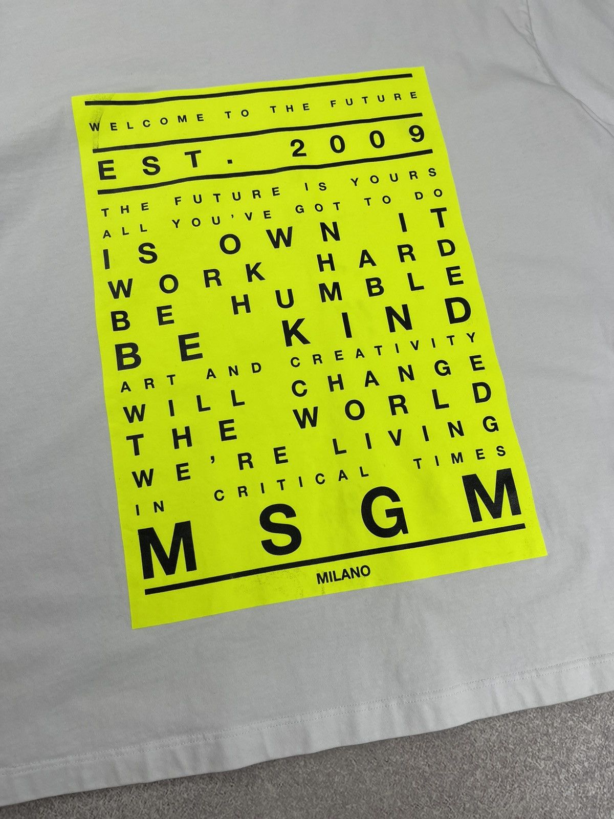 MSGM MSGM Welcome to the Future Cotton T-Shirt Size L Size L / US 10 / IT 46 - 2 Thumbnail