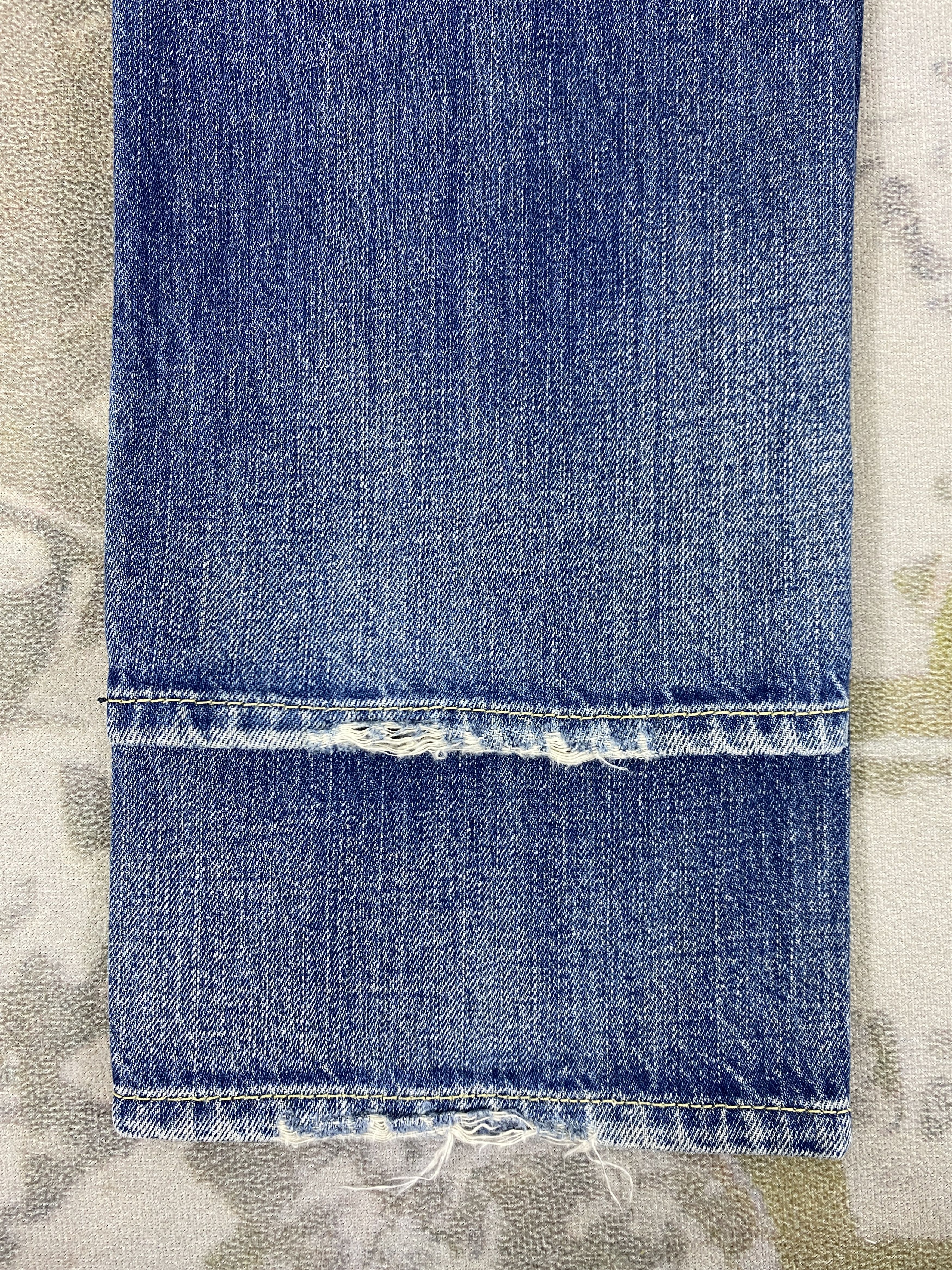 Le Grande Bleu (L.G.B.) Faded Blue Vintage Replay Jeans 35x32 Denim- JN3594 Size US 35 - 16 Thumbnail