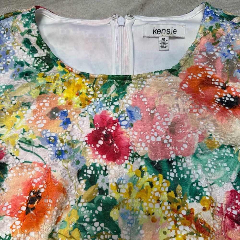 Other NWT New $98 Kensie Floral Shift Lace Dress Size 12 Size XL / US 12-14 / IT 48-50 - 7 Thumbnail